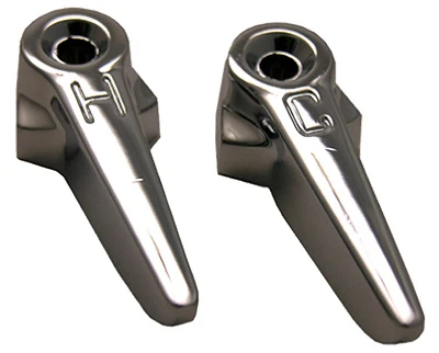 T&s Lever Faucet Handle Set, Hot & Cold, Chrome Finish, Model Hl-32
