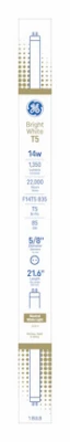 Linear Fluorescent Light Bulb, 14 Watt, T5, 1350 Lumen, 21.6 In.