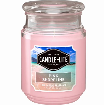 Scented Candle Jar, Pink Shoreline Scent, 18 oz.