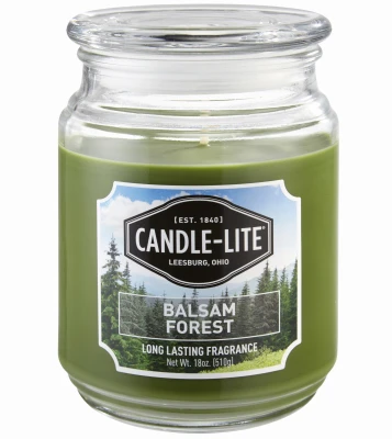 Scented Candle Jar, Balsam Forest Scent, 18 oz.