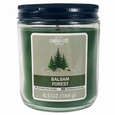 Scented Candle Jar, Balsam Forest Scent, 6.5 Oz. Natural Wax Blend