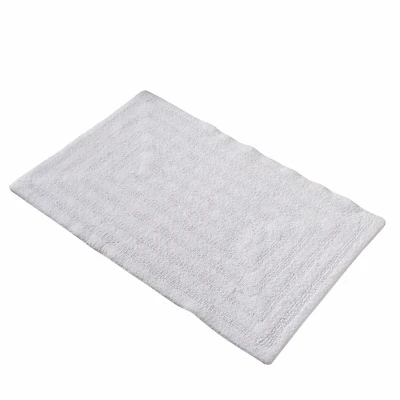 Amera Reversible Bath Mat, White Cotton, 20 X 30 Inches, Model 455910-wht