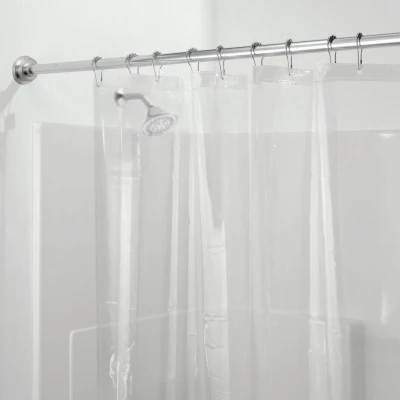 Neat & Tidy Clear Shower Curtain Liner, 70 X 72 Inches, Mold & Mildew Resistant