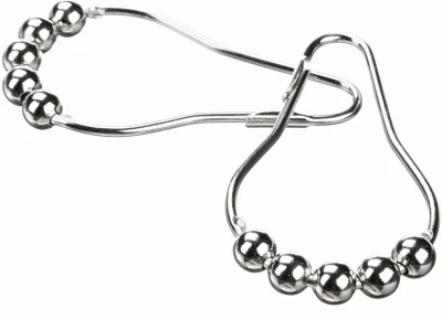 Roller Shower Curtain Hooks, Chrome, 12-Pk.