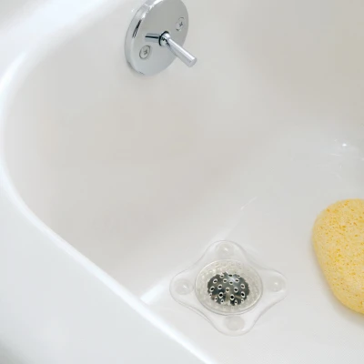 Clear Shower Stall Drain Protector for Hair and Debris Prevention
