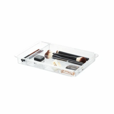 Clarity Clear Vanity Drawer Organizer Expands from 11.25 Inches to 18.5 Inches