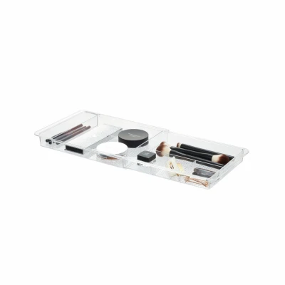 Clarity Clear Vanity Drawer Organizer Expands from 11.25 Inches to 18.5 Inches