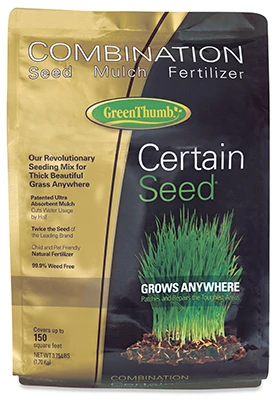 Certain Seed Grass Seed, Fertilizer, & Mulch in One, Northern, 3.75 Lbs., Covers up to 75 Sq. Ft.