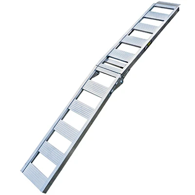 Folding Car Ramp, Straight Aluminum, 700 Lb. Rated, 12 x 85 In.