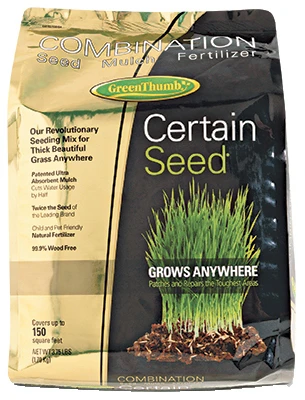 Certain Seed Premium Grass Seed, Fertilizer & Mulch in One, Southern, 3.75 Lbs., Covers 75 Sq. Ft.