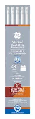 LED T8 Hybrid Linear Light Bulb, 15 Watts, 1800 Lumens, 4 Ft., 10-Pk.
