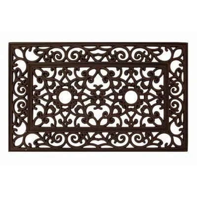 Coir & Rubber Door Mat, Black, 18 x 30 In.