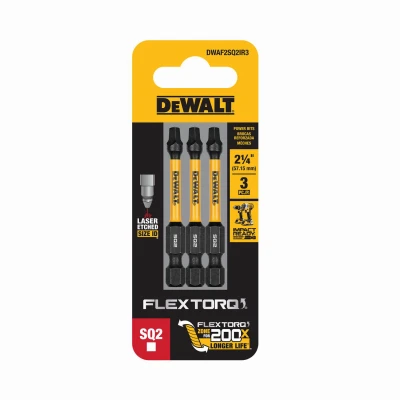 DEWALT 5-Pack FlexTorq 1/4-in x 2-in Square/Robertson Impact Driver Bit DEWALT 5-Pack FlexTorq 1/4-in x 2-in Square/Robertson Impact Driver Bit