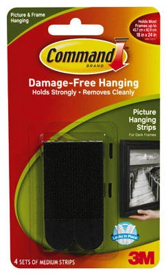 Medium Black Picture Hanging Strips