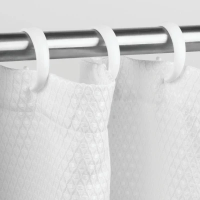 Shower Curtain  C  Hooks, White Plastic, 12-Pk.