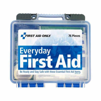 Seventy-Six Piece Comprehensive First Aid Kit with Essential Medical Supplies