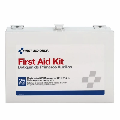 160-Pc. Metal OSHA First Aid Kit, 25 Person