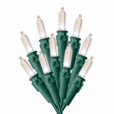 LED Mini Christmas String Lights, Warm White, 50 Count, Timer and Battery Operated