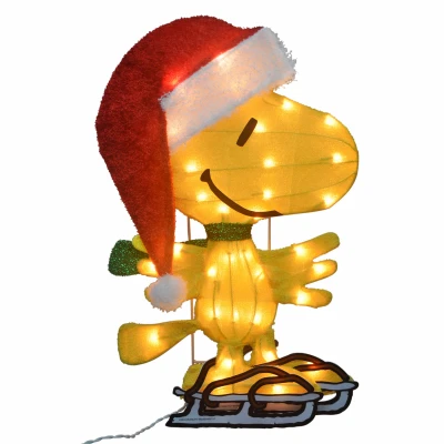 Peanuts Skating Woodstock 2D Christmas Decoration, 35 Lights, 20 In.