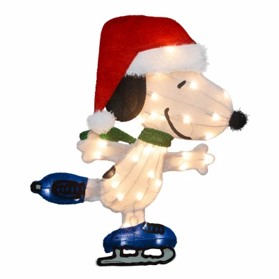Peanuts Skating Snoopy 2D Christmas Decoration, 35 Lights, 24 In.