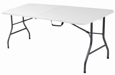 6-Ft. Deluxe Folding Table, White Resin Top, 30 x 72 In.