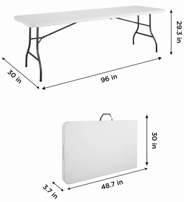 8-Ft. Folding Table, White Resin Top