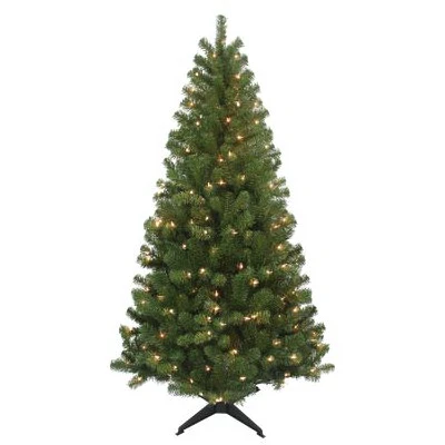 Artificial Tacoma Pre-Lit Christmas Tree, 200 Clear Lights, 6 Ft.