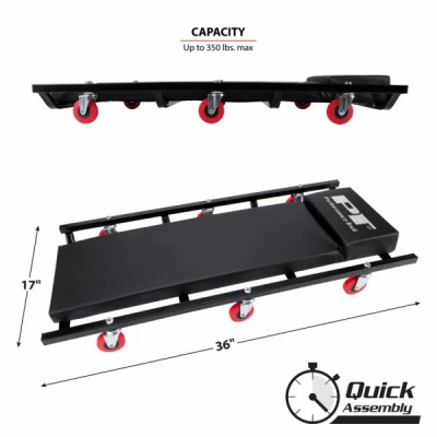 36 Inch Steel Frame Creeper with Six Casters for Easy Mobility