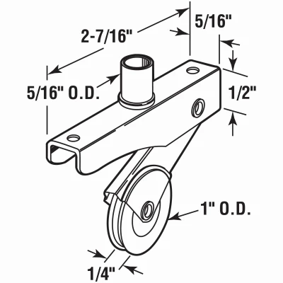 Steel Screen Door Roller, 1-In, 2-Pk.