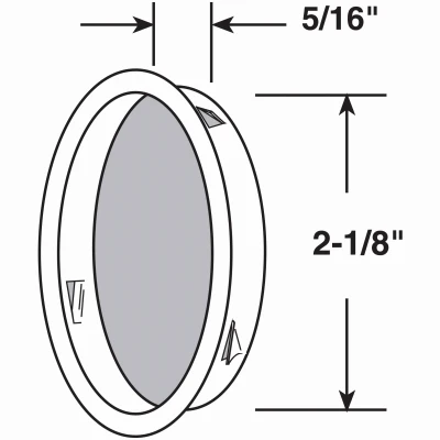 Bypass Sliding Closet Door Pull Handle, Antique Brass Plated, 2-1/8 In., 2-Pk.