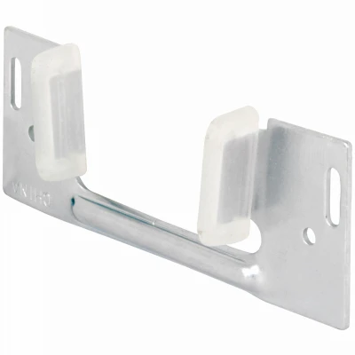 Sliding Pocket Door Bottom Guide, Steel w/Plastic Guides, 1-3/8 x 1-1/4 In.