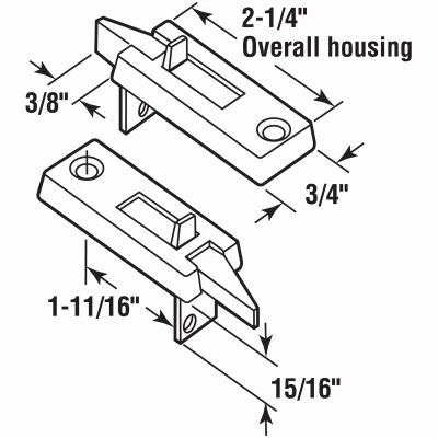 Tilt Latch Pair, Spring Loaded Vinyl Tilt Latch Replacement Part, 2-Pk.