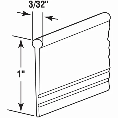 Clear Vinyl Shower Door Bottom Sweep, 37 Inches by 1 Inch