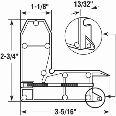 Diecast Screen Door Corner Insert with Screw, 2-Pk.