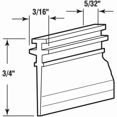 Clear Vinyl Shower Door Bottom Sweep, 36 Inches by 5/32 Inches