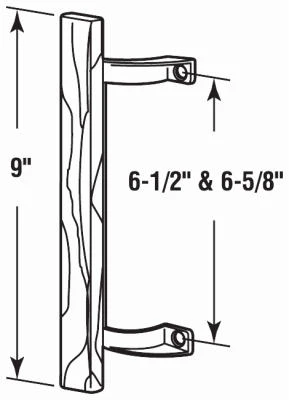 Patio Door Pull with Hardwood Handle and Aluminum Base