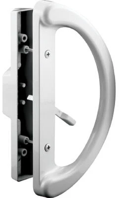 Sliding Patio Door Handle Set White Diecast, Mortise Style, Non-Keyed