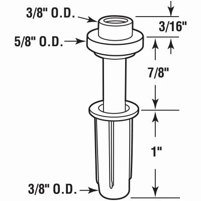 Bi-Fold Door Top Mount Pivot and Guide, 3/8 In. Pivot Cap & Base, 2-Pk.
