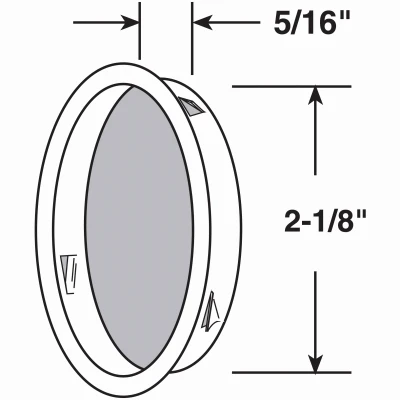 Mortise Closet Door Pull, Satin Nickel, 2-1/8 In. Diam., 2-Pk.