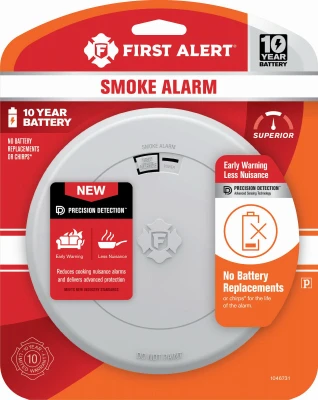 10-Year Smoke Alarm, Slim Profile, Sealed Battery