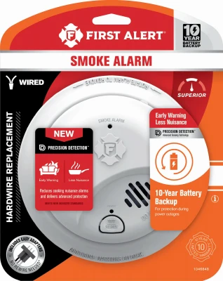 Smi105-ac Hardwired Smoke Alarm With 10-year Battery Backup And Ionization Sensor