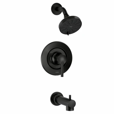 Arlys Posi-Temp Single-Handle Tub & Shower Faucet, Spout & Showerhead, Matte Black