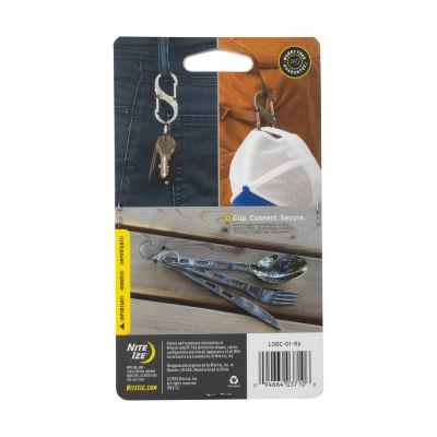S-Biner SlideLock Key Rings, Black Stainless Steel, 3-Pk.