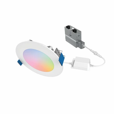 4 In. Smart Wi-fi Canless Led Downlight, Full Color Tunable, 600 Lm