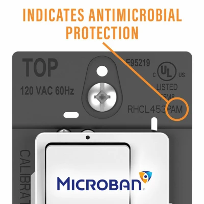 White Dimmer Switch with Microban Antimicrobial Protection Compatible with CFL and LED Bulbs