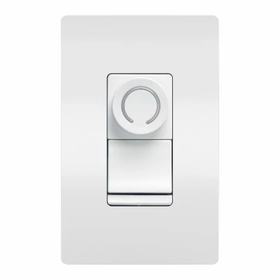 DR Series Single Pole and Three-Way Rotary Dimmer Switch for CFL LED and Incandescent Bulbs in White