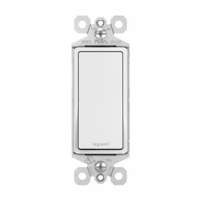 White 3 Way Light Switch with Microban Antimicrobial Protection, 15 Amp
