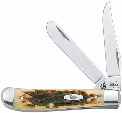 Mini Trapper Pocket Knife, Stainless Steel/Amber Bone, 3-1/2-In. Closed