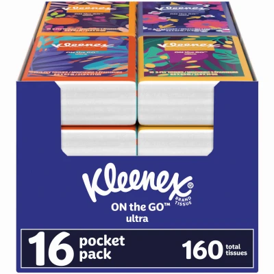 On-the-Go Facial 3-Ply Tissues, Travel Size, 10 Tissues / Pk., 16-Pk.