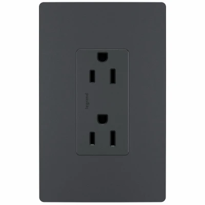 Tamper-Resistant Duplex Outlet, Graphite